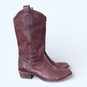 Frye Women’s Western Cowboy Boots Brown Burgundy Boho Cowgirl Women's sz 11 B